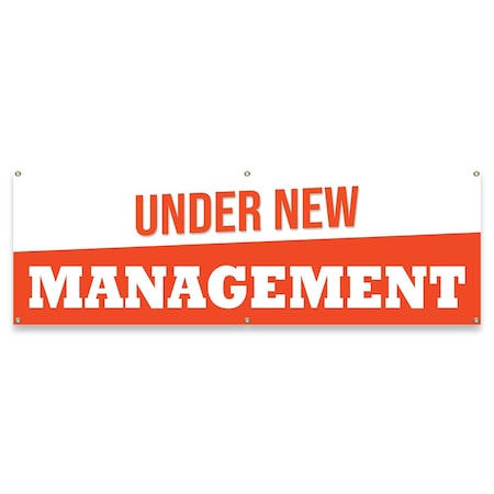 Signmission Under New Management Banner Concession Stand Food Truck Single Sided B-72-30171